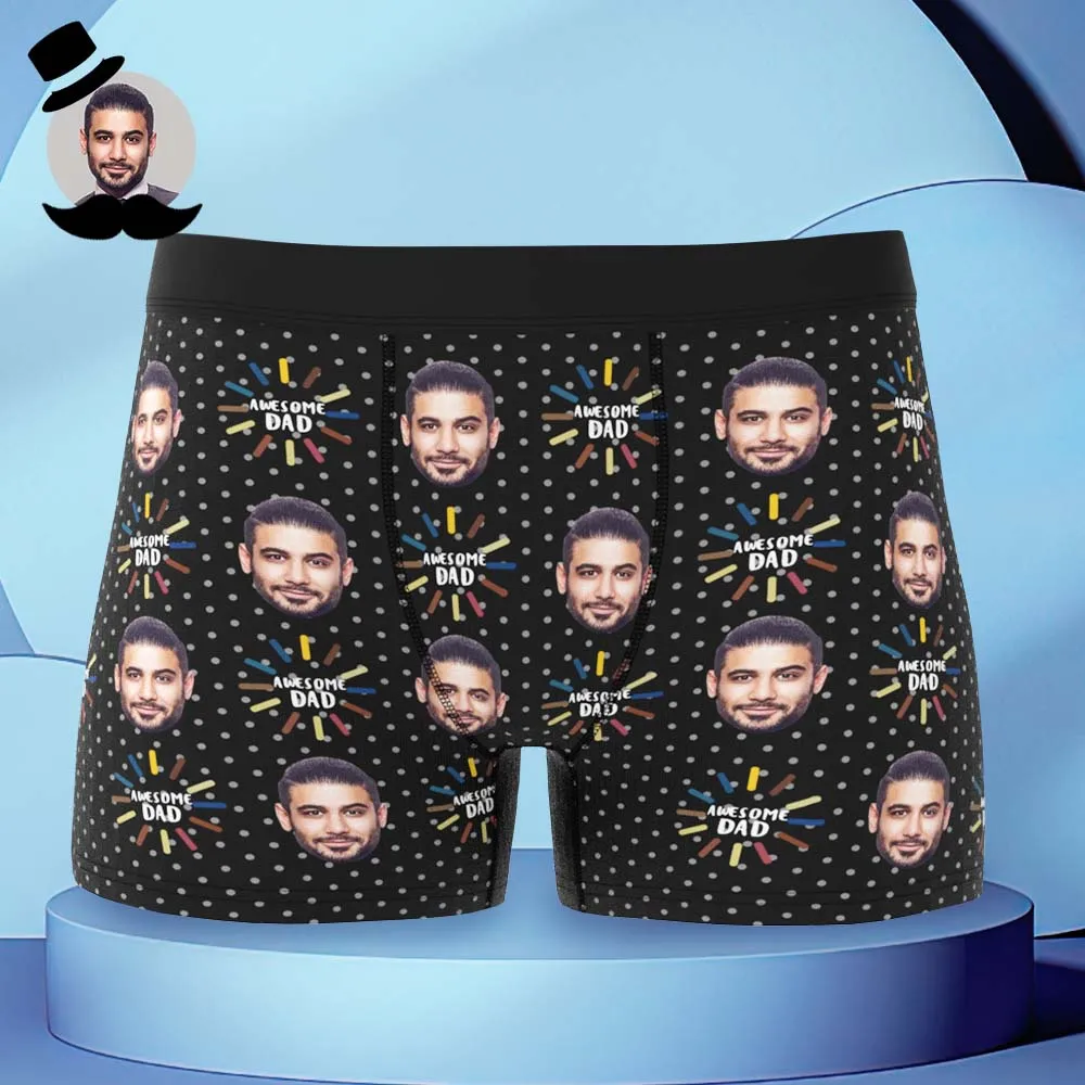 Custom Face Boxers Briefs Personalised Men's Shorts With Photo - For Awesome Dad