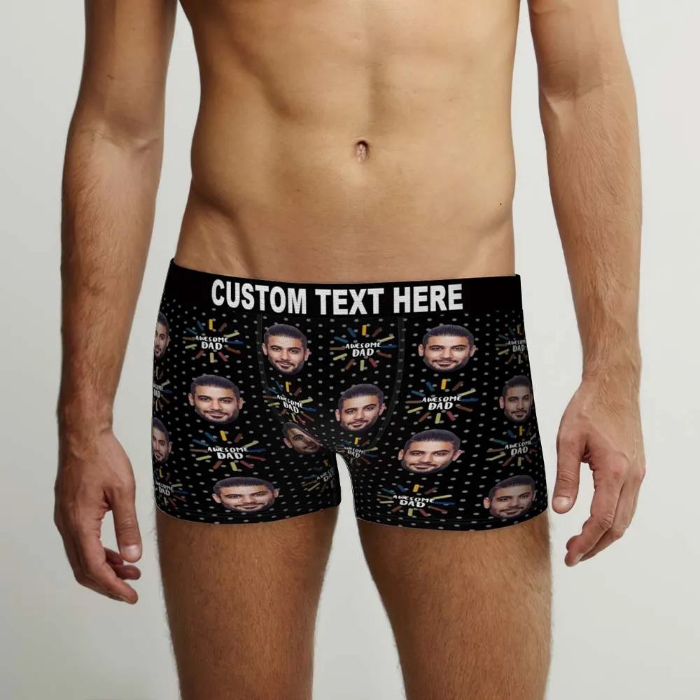 Custom Face Boxers Briefs Personalised Men's Shorts With Photo - For Awesome Dad