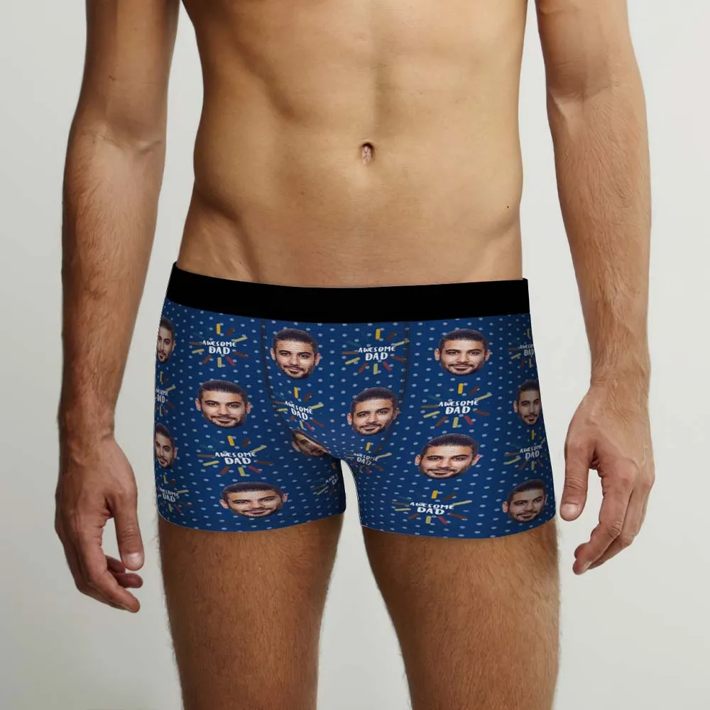 Custom Face Boxers Briefs Personalised Men's Shorts With Photo - For Awesome Dad