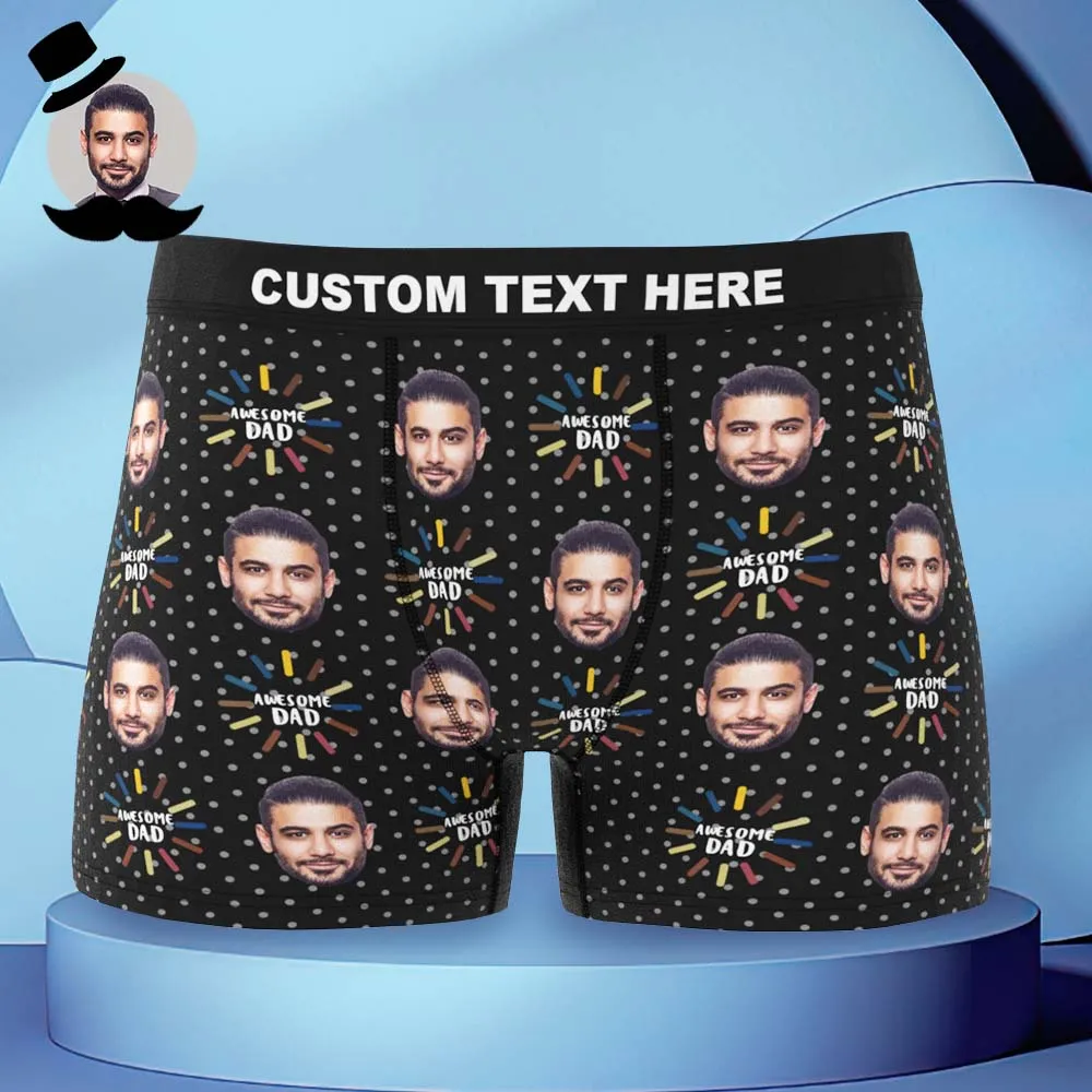 Custom Face Boxers Briefs Personalised Men's Shorts With Photo - For Awesome Dad