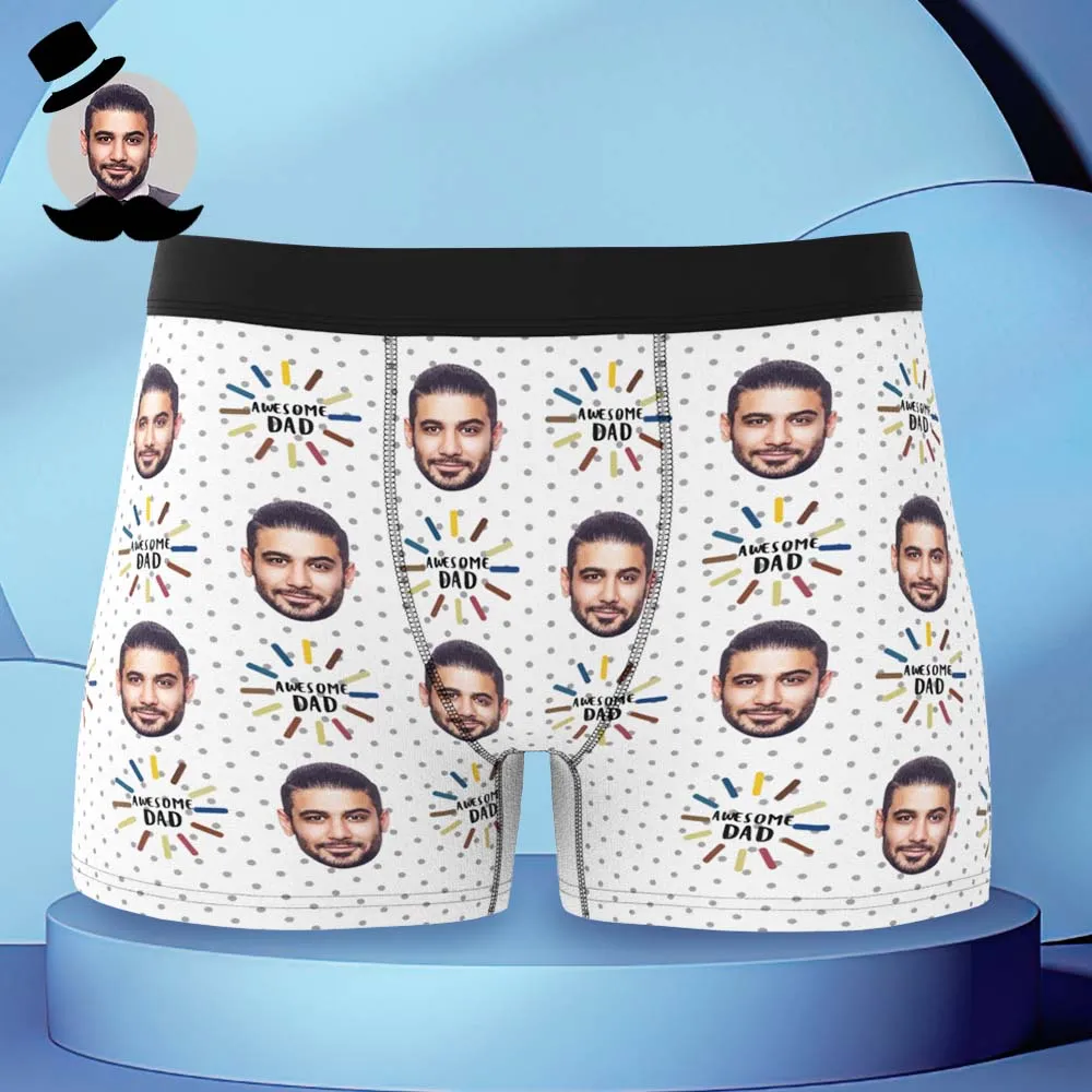 Custom Face Boxers Briefs Personalised Men's Shorts With Photo - For Awesome Dad