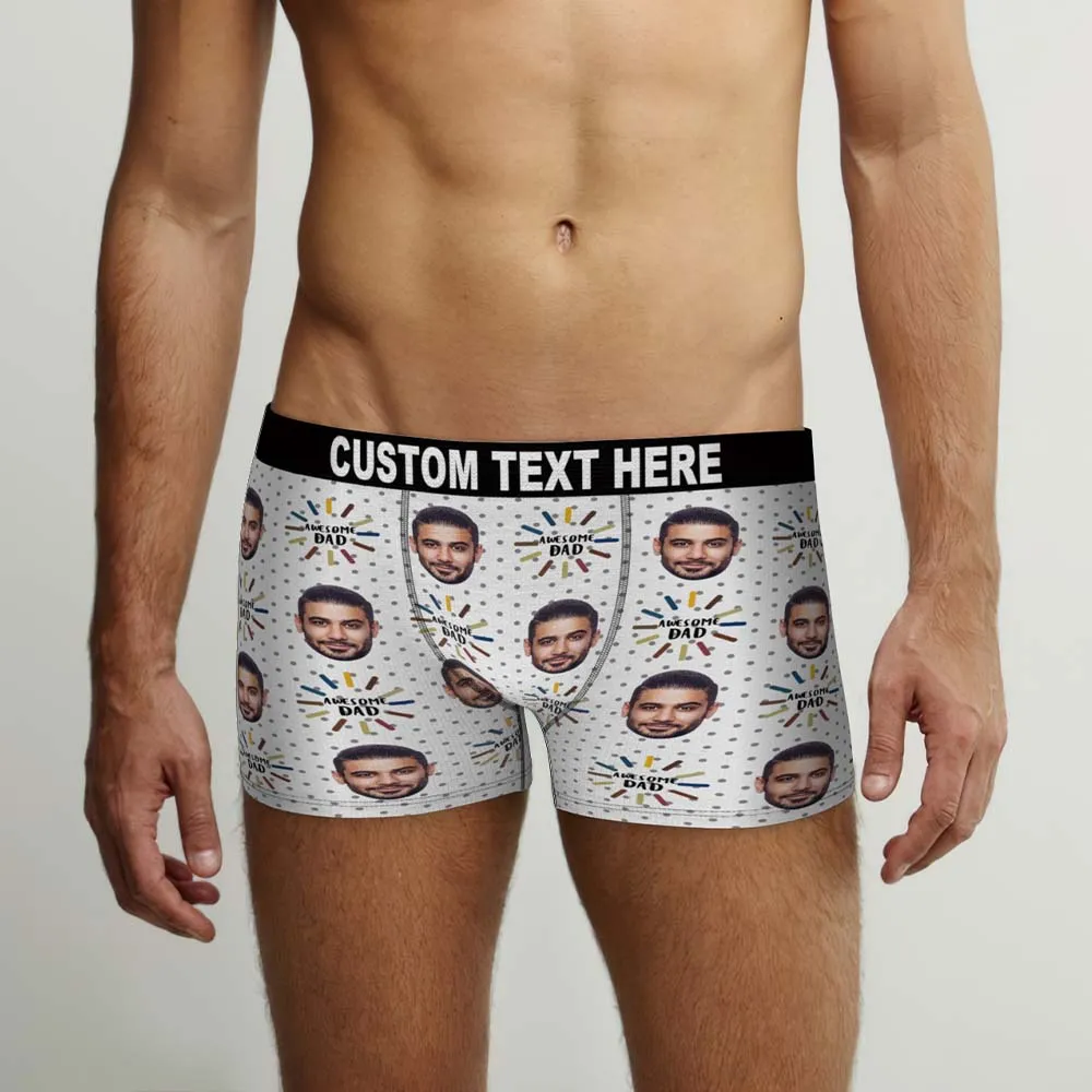 Custom Face Boxers Briefs Personalised Men's Shorts With Photo - For Awesome Dad