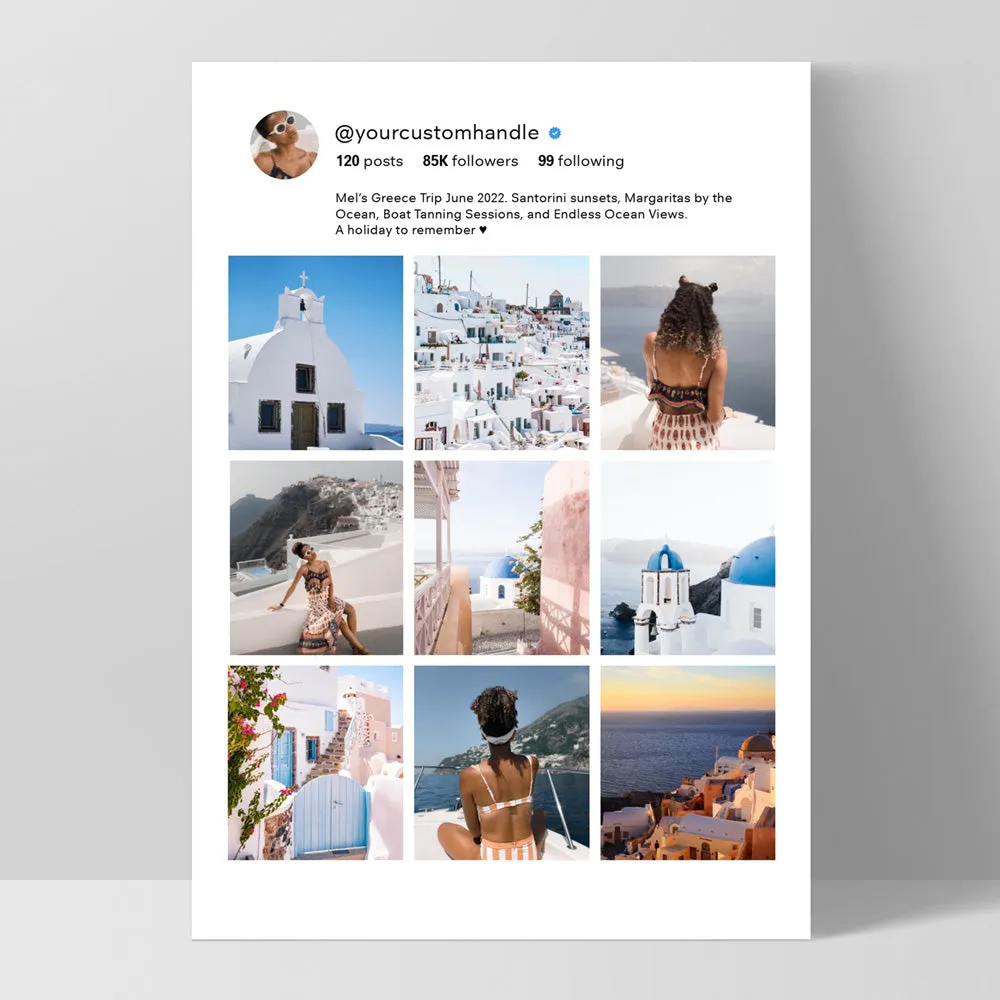 Custom Photos | Instagram Style Collage Grid - Art Print