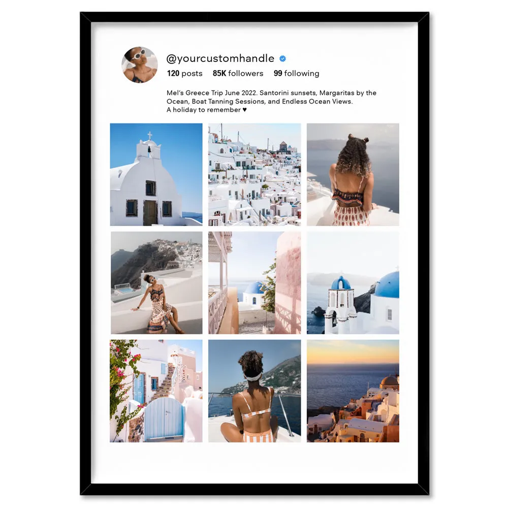 Custom Photos | Instagram Style Collage Grid - Art Print