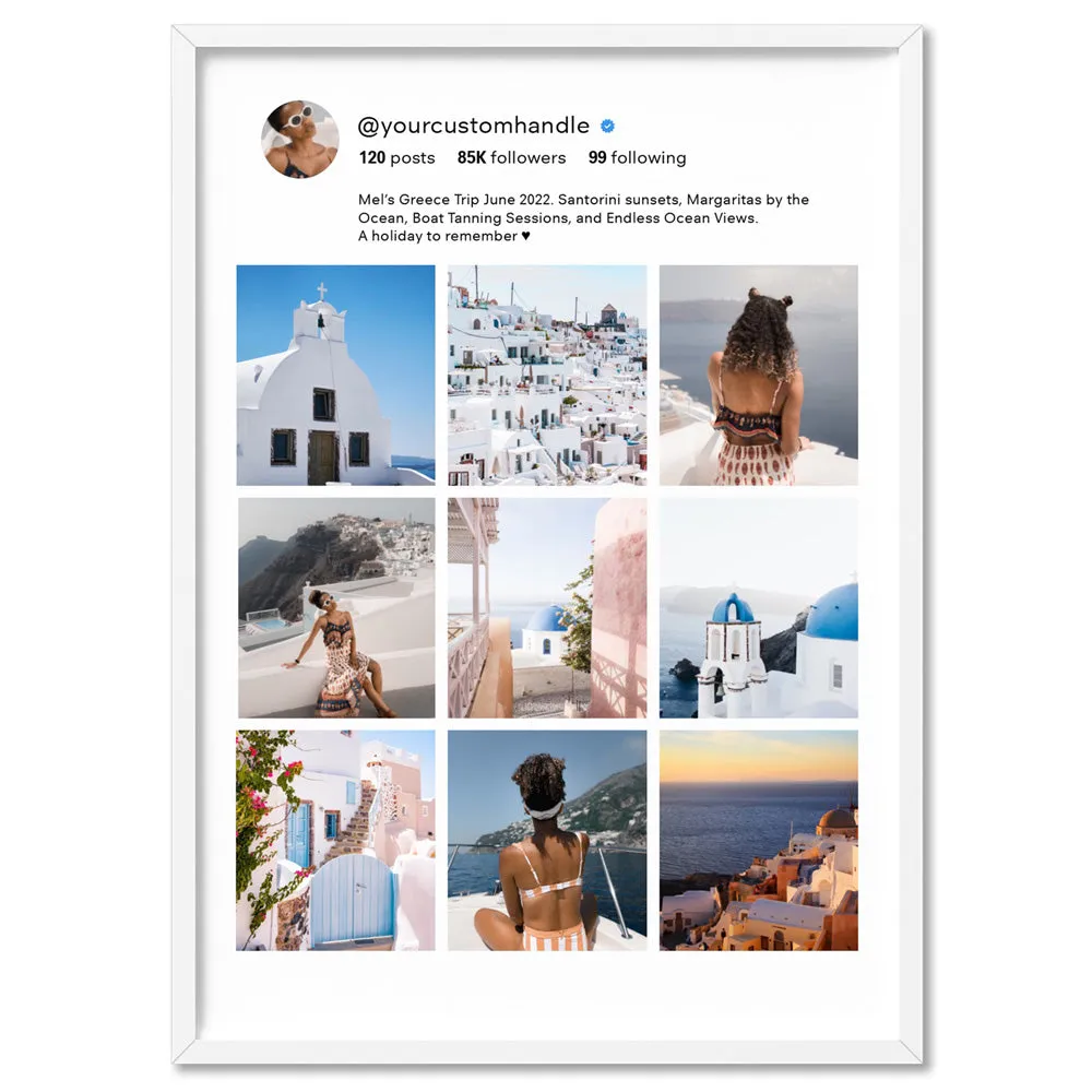 Custom Photos | Instagram Style Collage Grid - Art Print