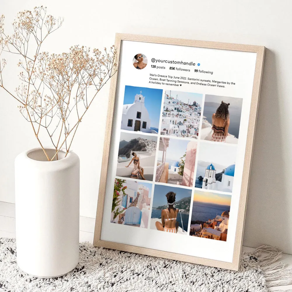 Custom Photos | Instagram Style Collage Grid - Art Print