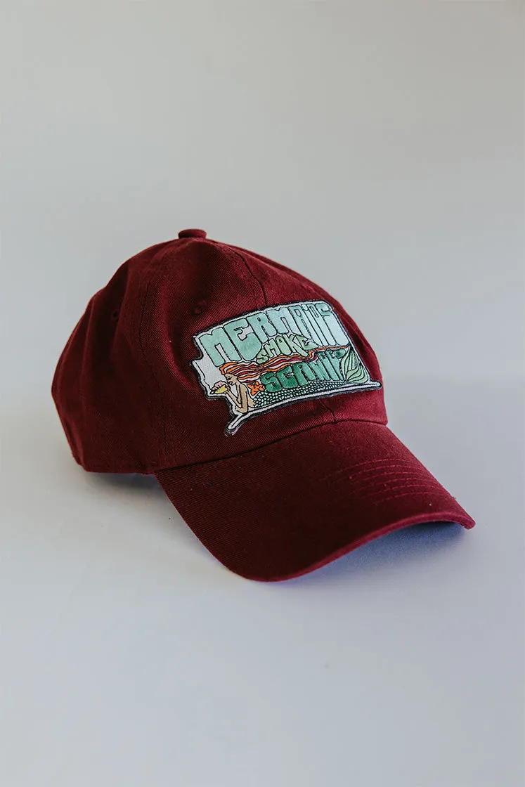 Dad Hat - Mermaids Smoke Seaweed | Burgundy