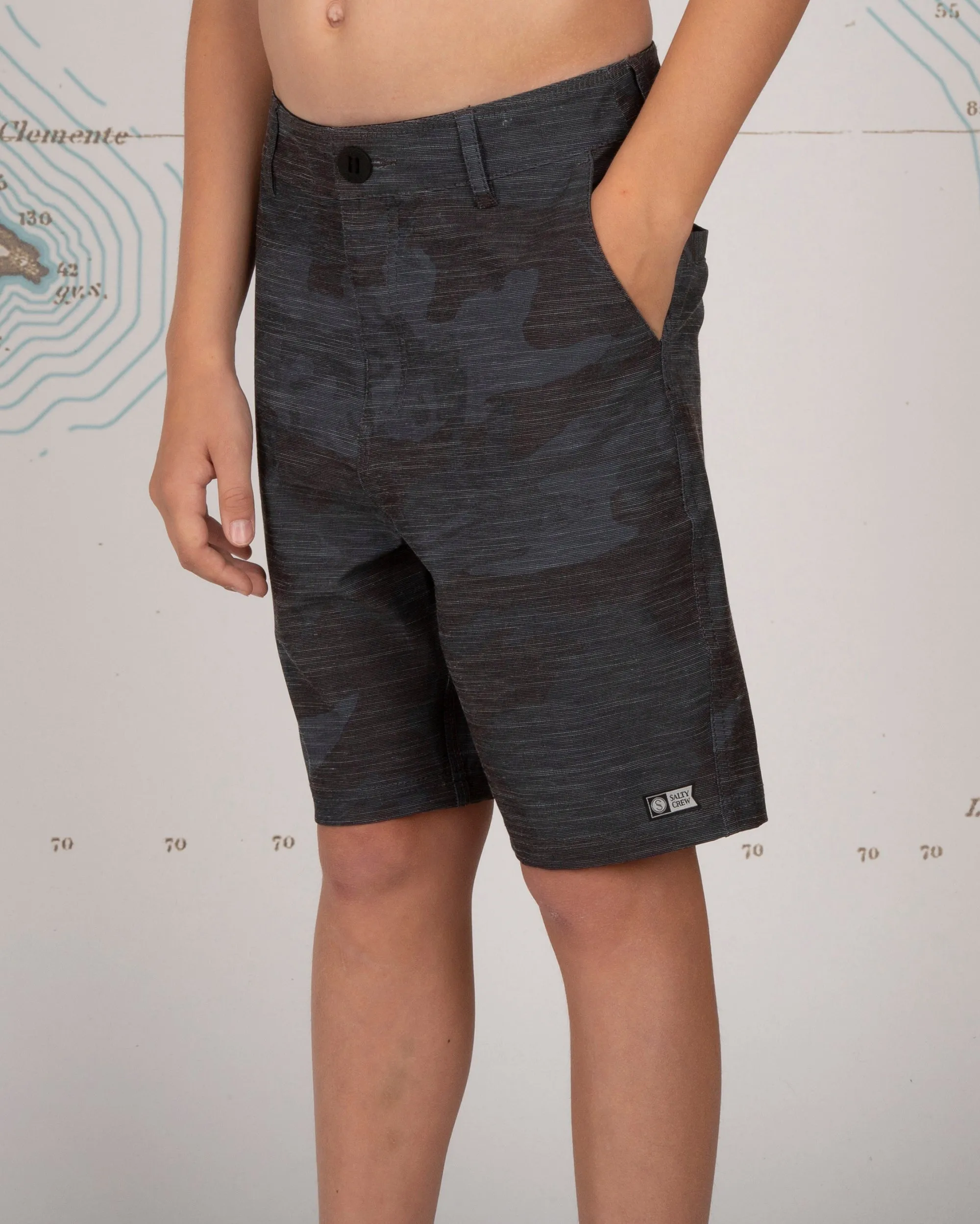 Drifter 2 Boys Black Camo Hybrid Short