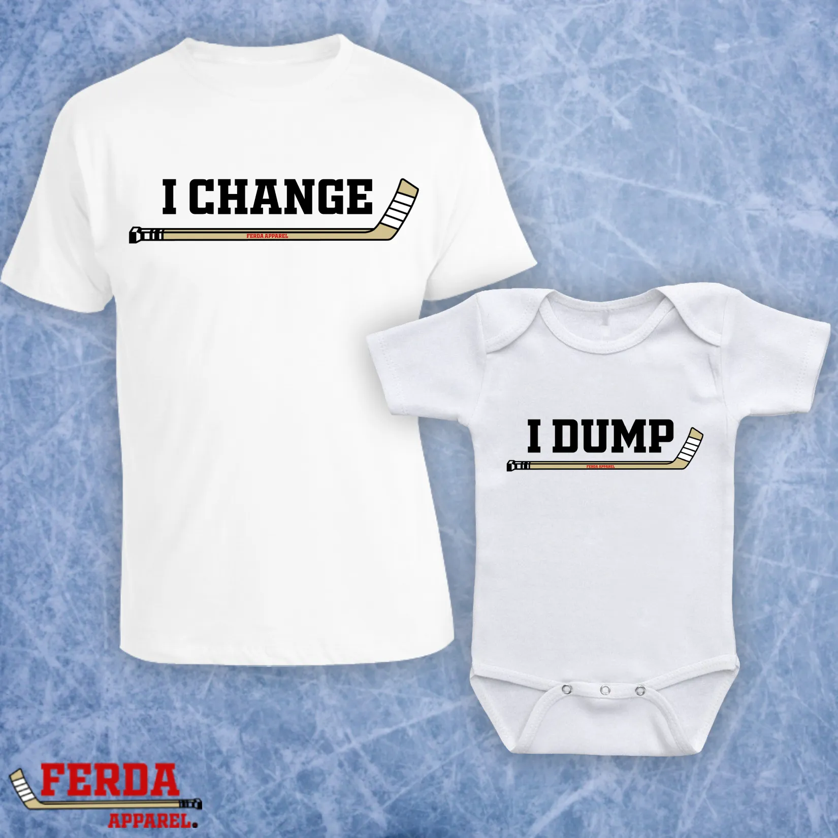 Dump and Change Matching Father Son/Daughter Hockey Shirts FA29-30