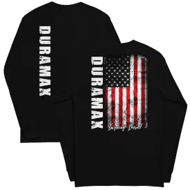 Duramax Shirt With American Flag Design Mens Long Sleeve T-Shirt