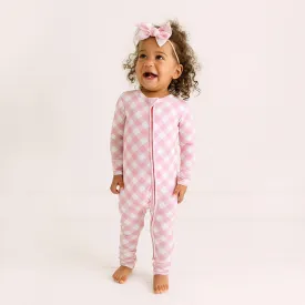 Dusty Rose Gingham Convertible One Piece