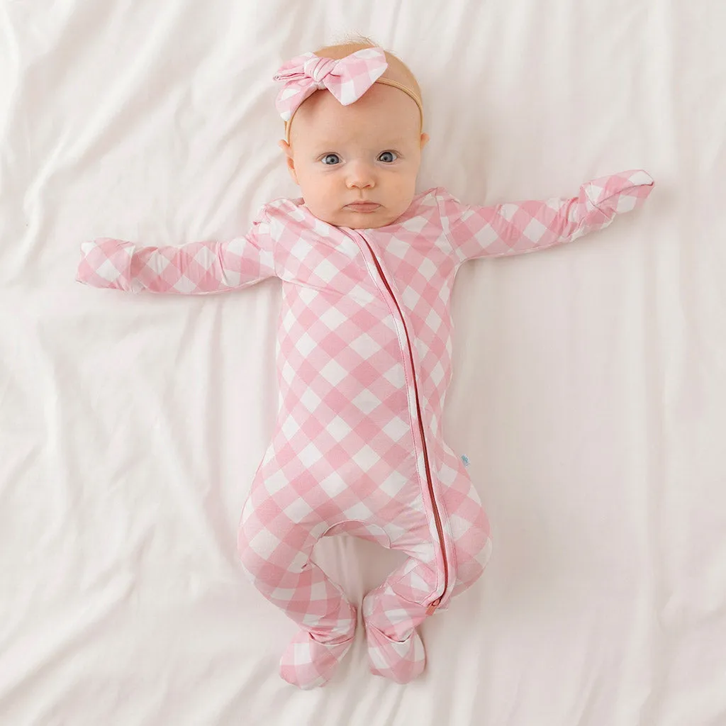 Dusty Rose Gingham Convertible One Piece