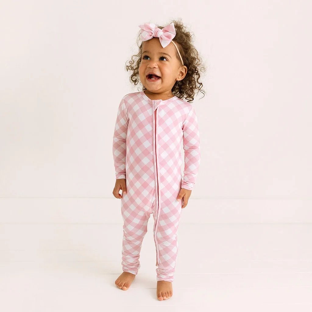 Dusty Rose Gingham Convertible One Piece