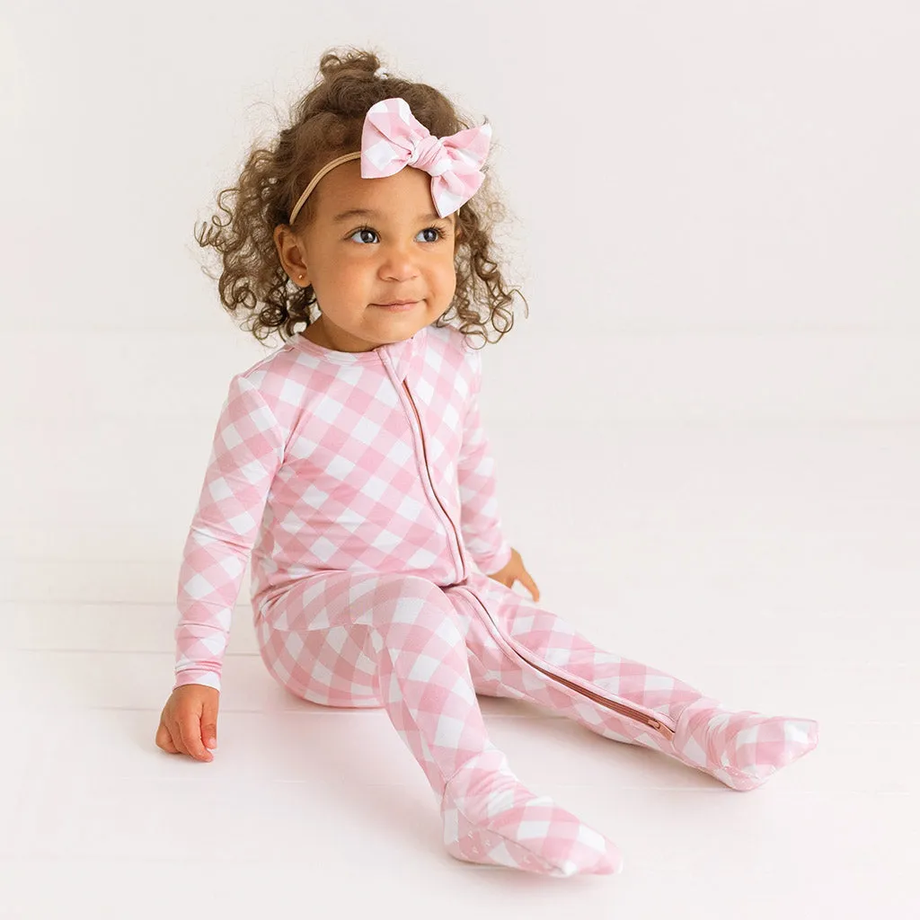 Dusty Rose Gingham Convertible One Piece