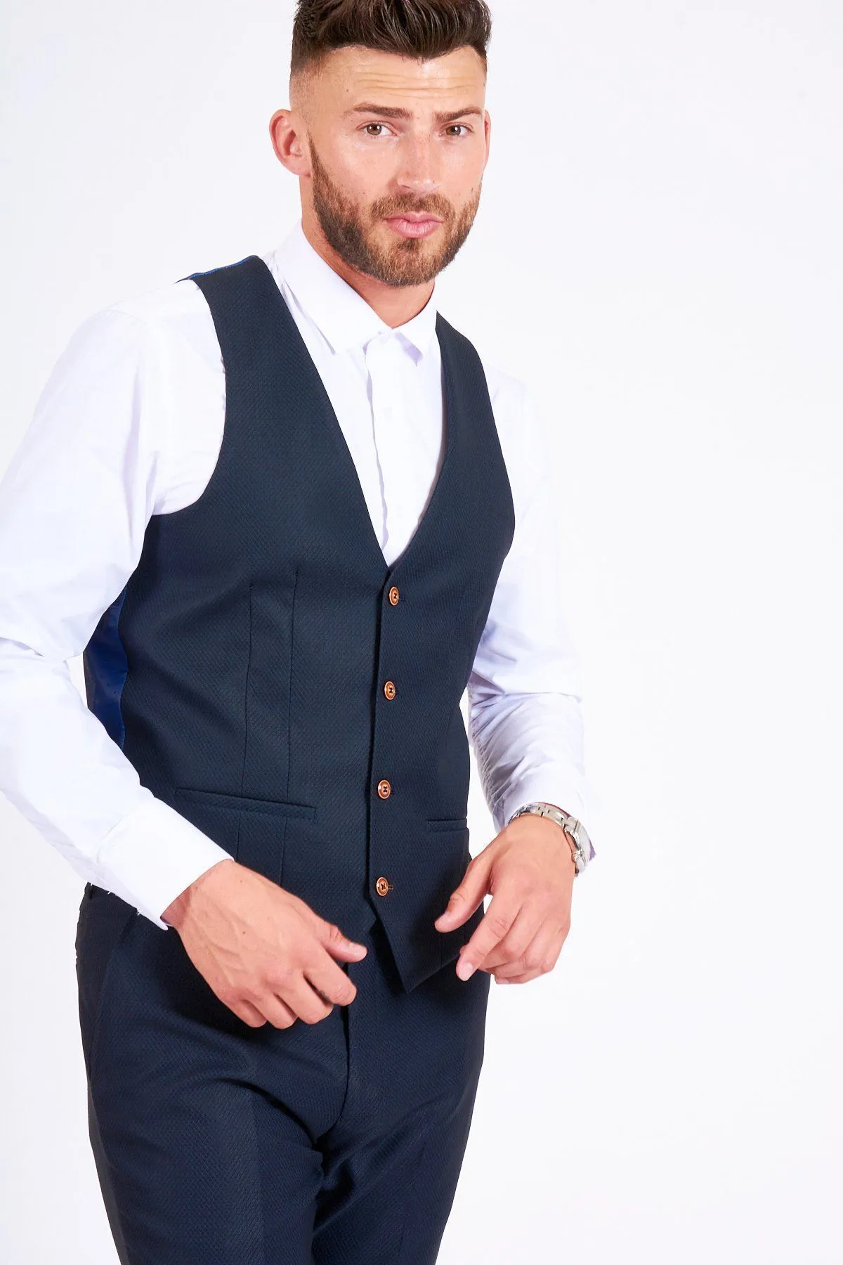 Emmerdale's Danny Miller (Aaron Dingle) in Max Navy Suit