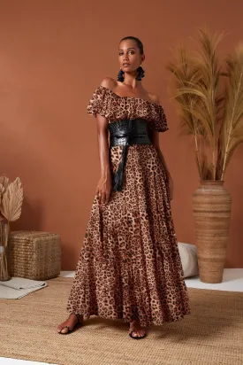 Erika Pena Rita Maxi Dress in Leopard