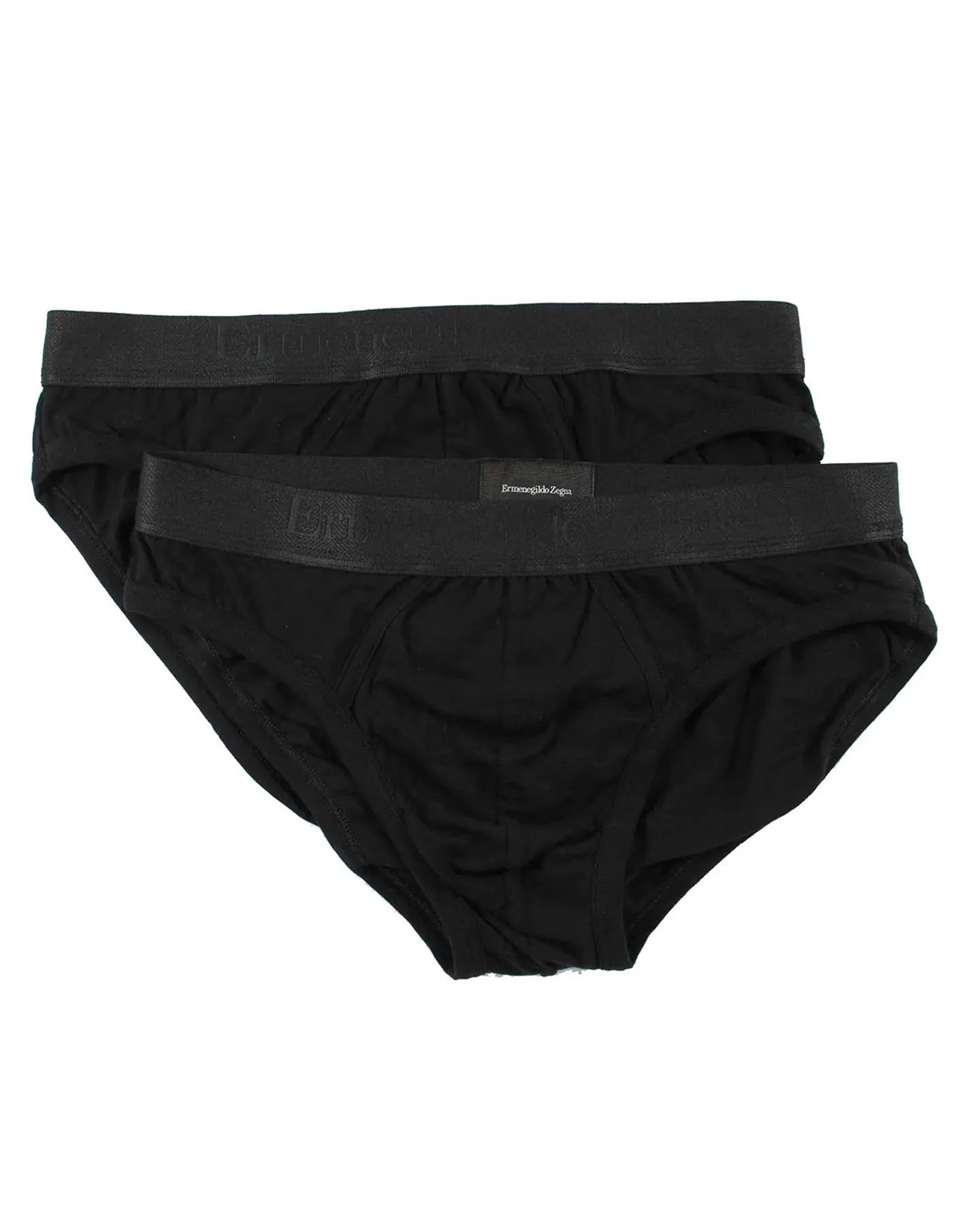 Ermenegildo Zegna Underwear Black Stretch XXL Cotton Midi Brief 2 Pack