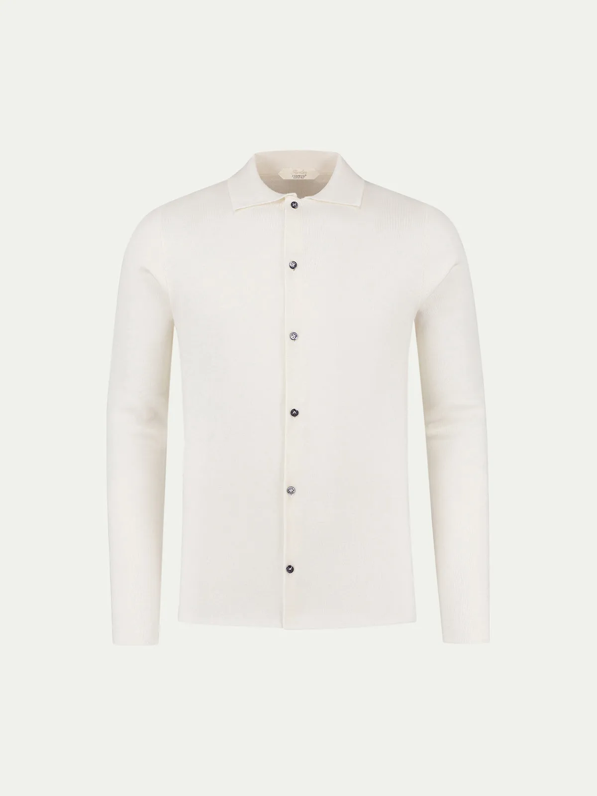 Extrafine Merino Knitted Shirt Ivory