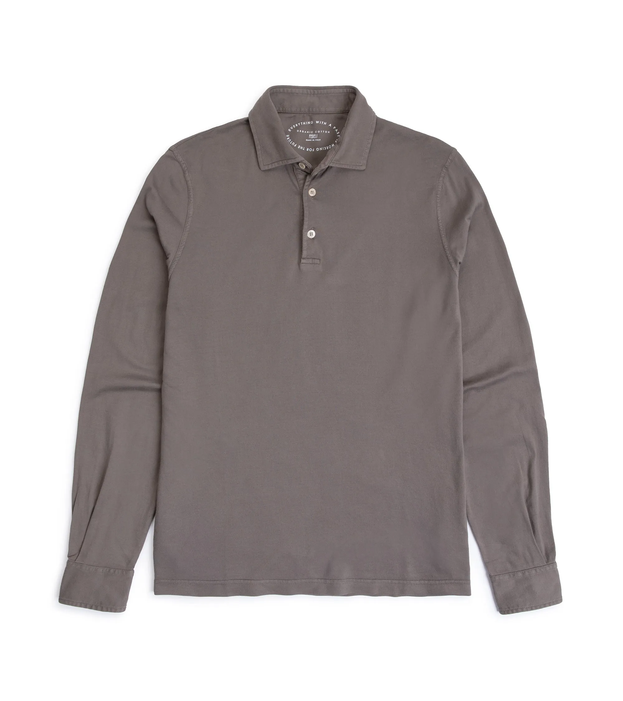 Fedeli Jersey Polo: Brown Grey