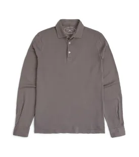 Fedeli Jersey Polo: Brown Grey