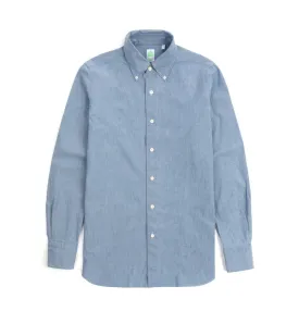 Finamore Gaeta Classic Cotton Leonardo Button Down Sport Shirt: Chambray