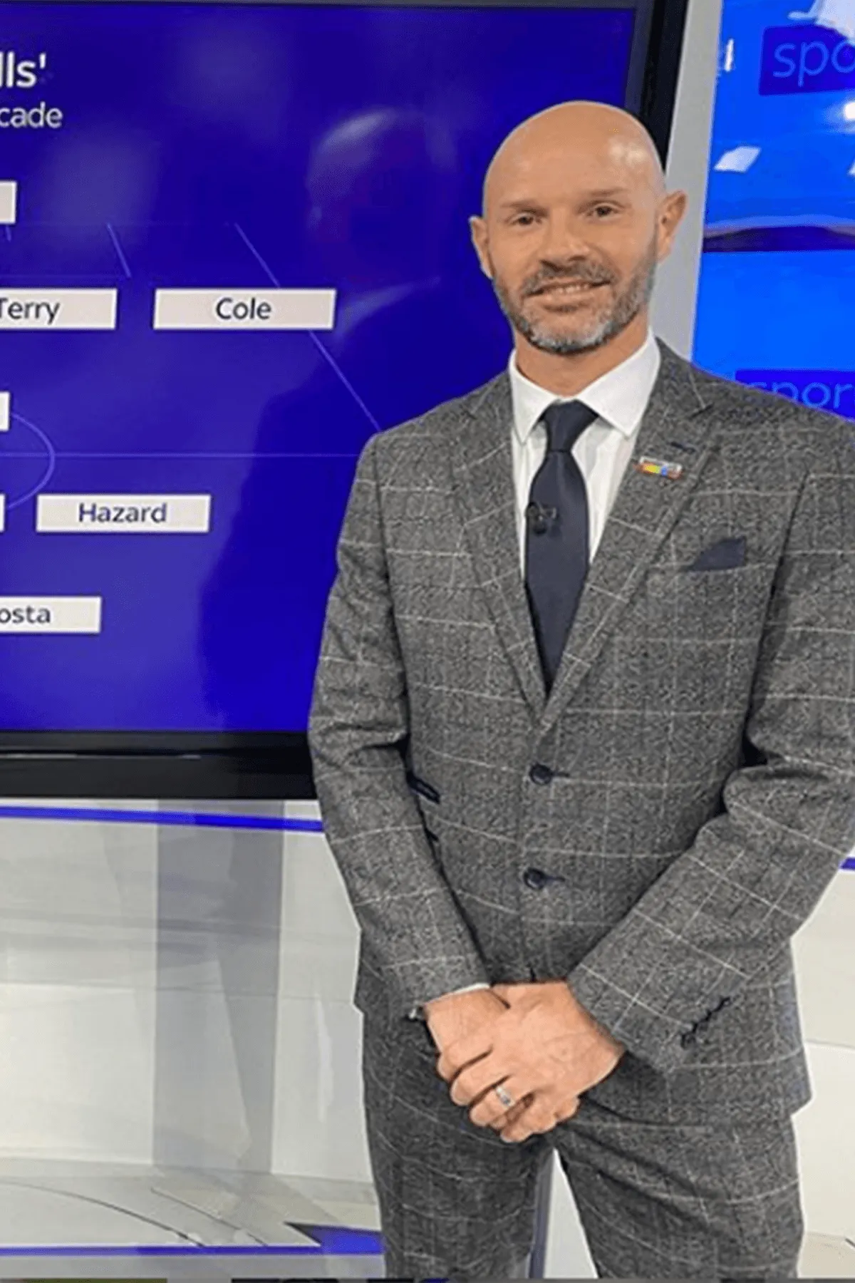 Former Leeds United Footballer Danny Mills in Scott Grey Tweed Suit