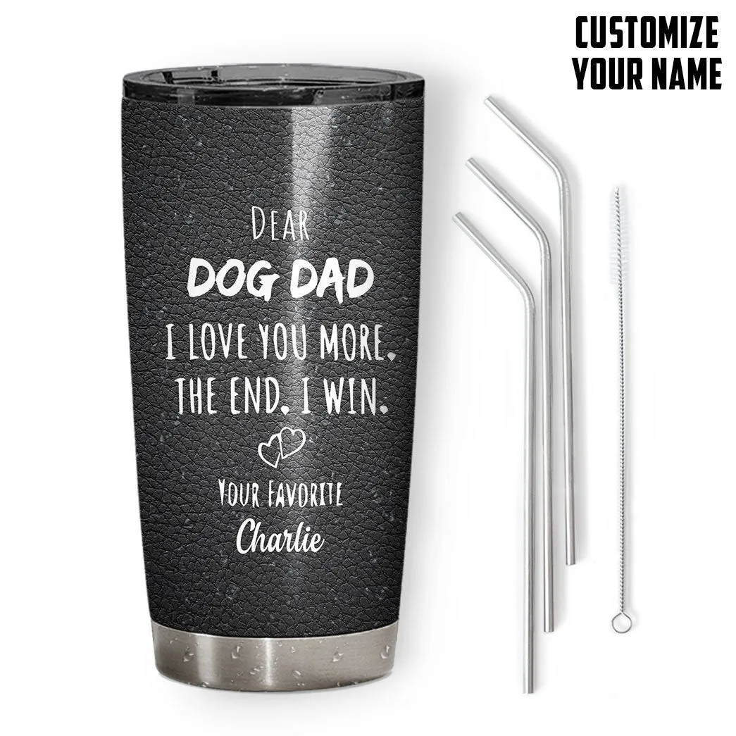 Gearhuman 3D Dear Dog Dad Fathers Day Gift Custom Name Tumbler Rottweiler Dog