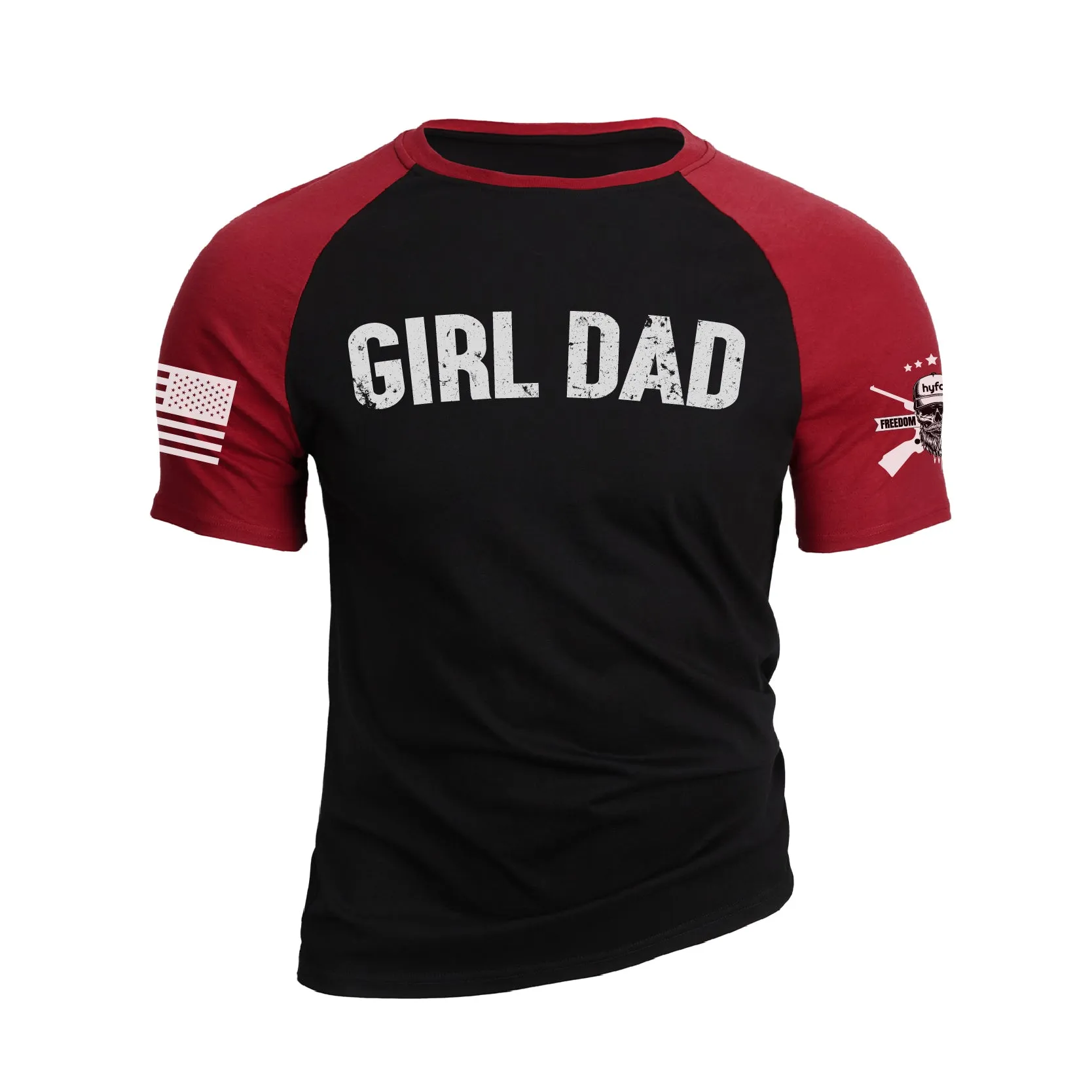 GIRL DAD 100% COTTON RAGLAN GRAPHIC TEE