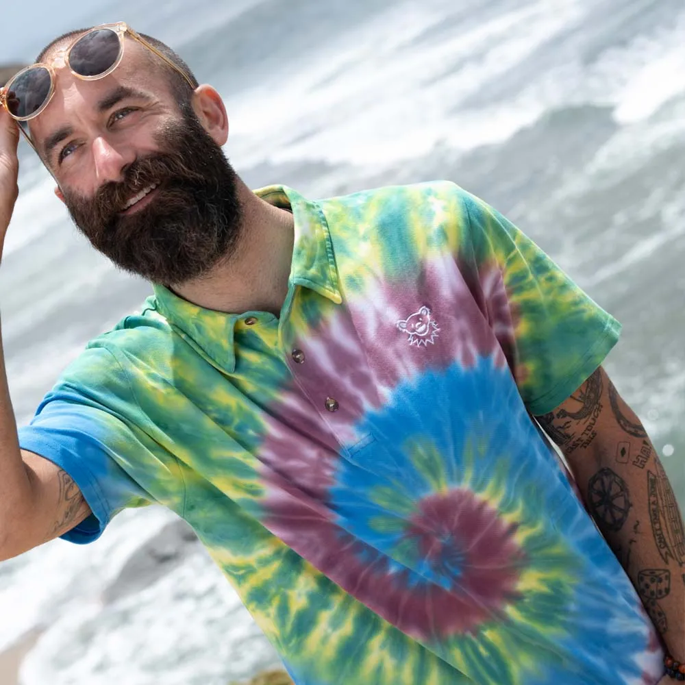 Grateful Dead | Cotton Polo | Tie Dye with Dancing Bear