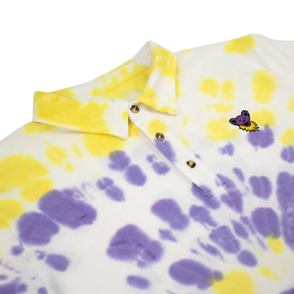 Grateful Dead | Cotton Polo | Tie Dye with Purple Bear