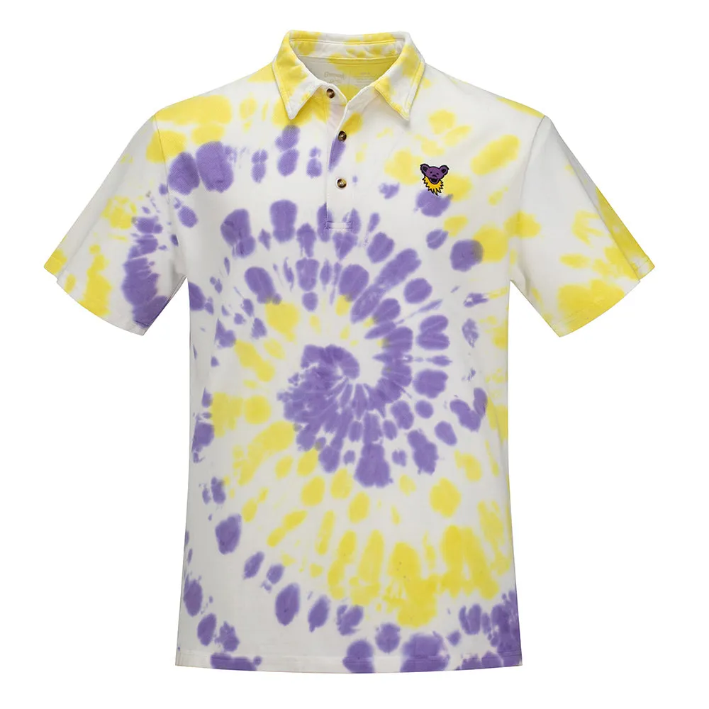 Grateful Dead | Cotton Polo | Tie Dye with Purple Bear