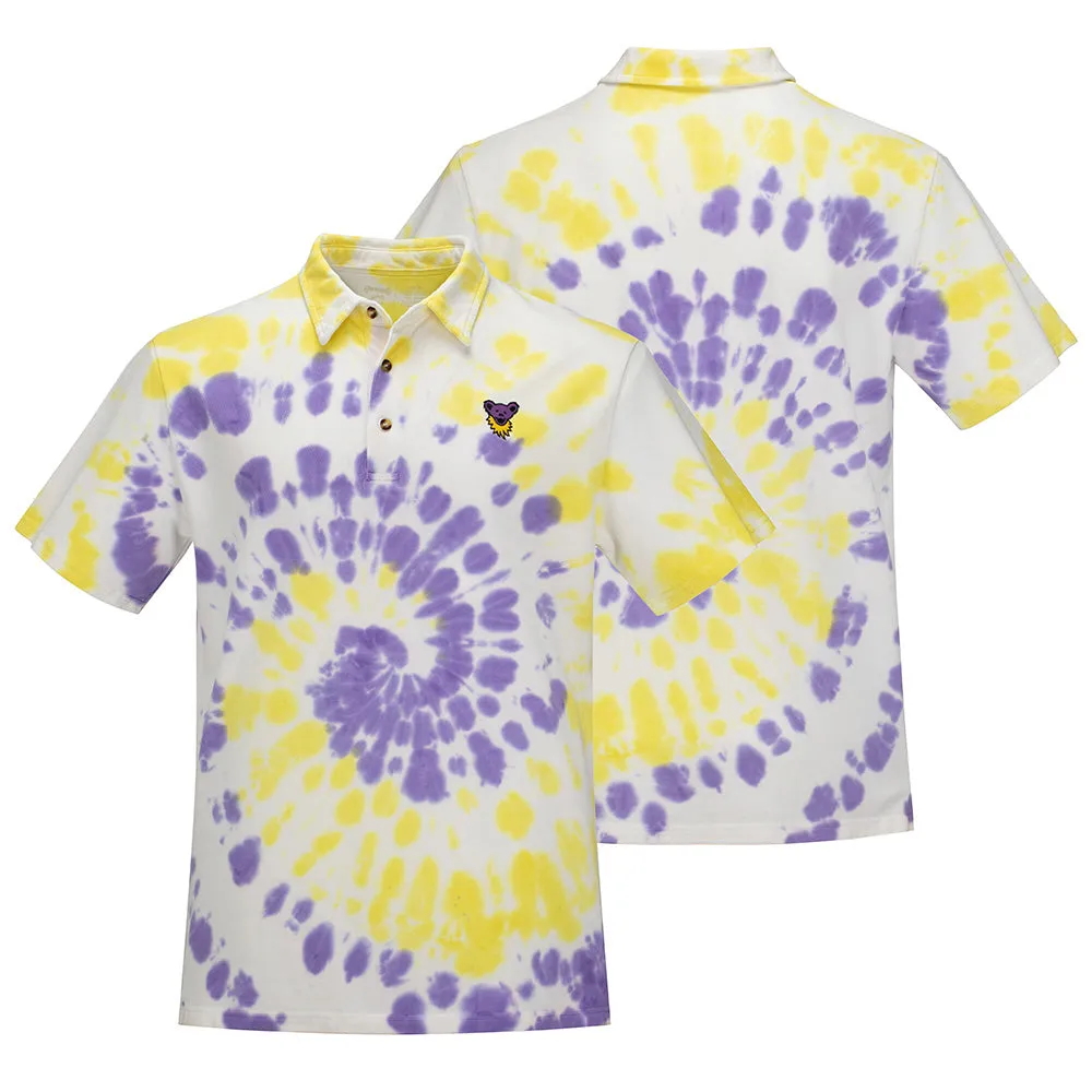 Grateful Dead | Cotton Polo | Tie Dye with Purple Bear