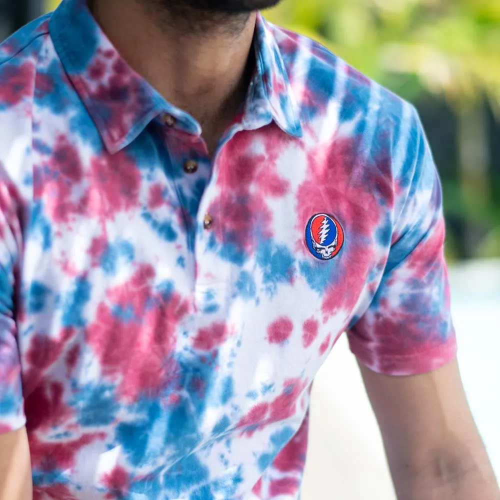 Grateful Dead | Pique Polo | Red White and Blue Stealie