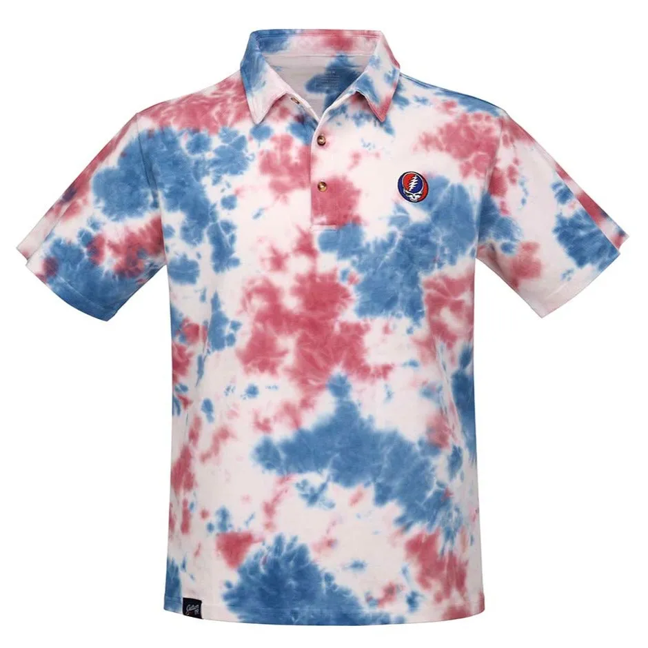 Grateful Dead | Pique Polo | Red White and Blue Stealie