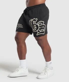 Gymshark British Lifting Goods Graphic Shorts - Black