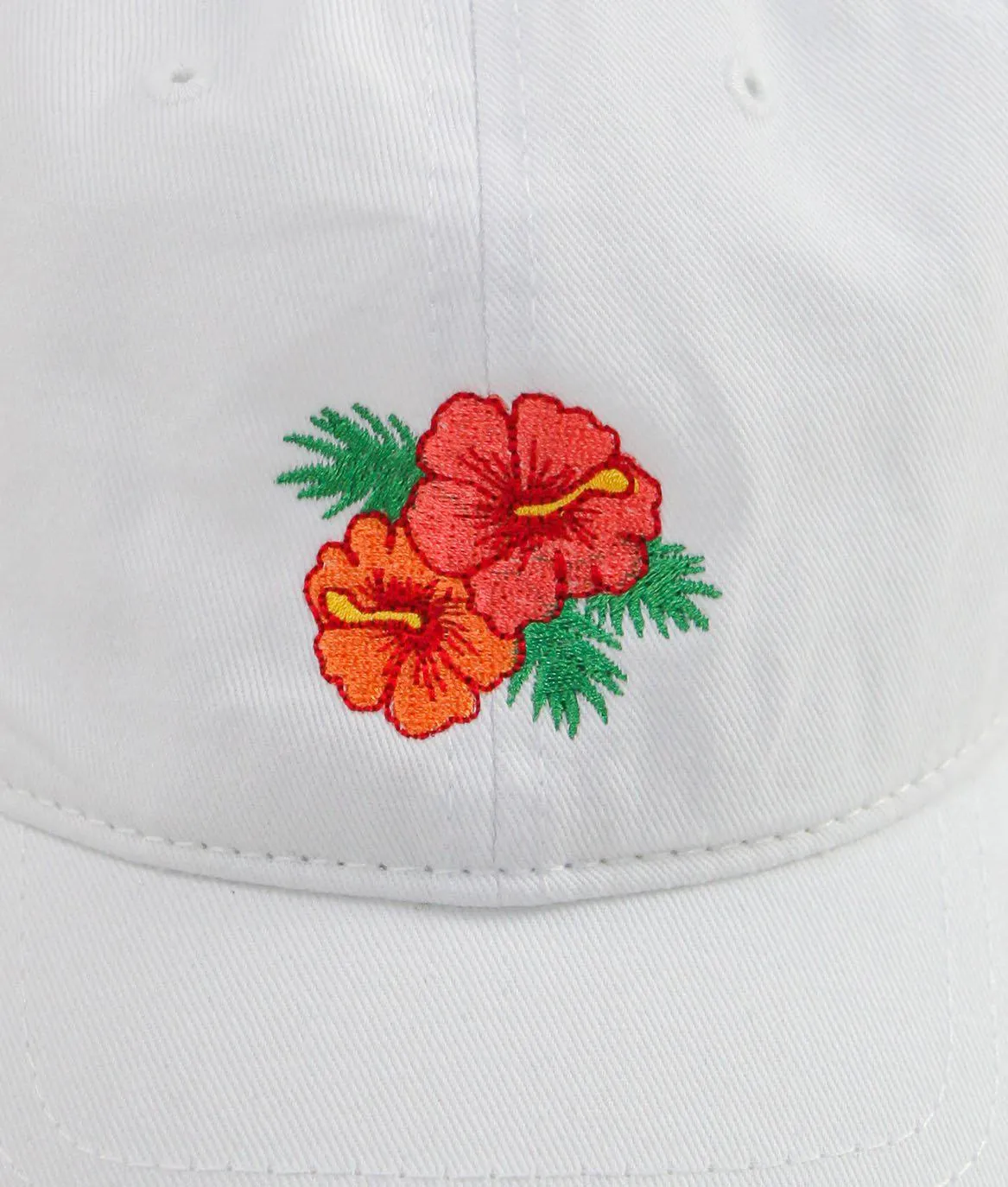 Hibiscus Embroidered Womens Dad Hat