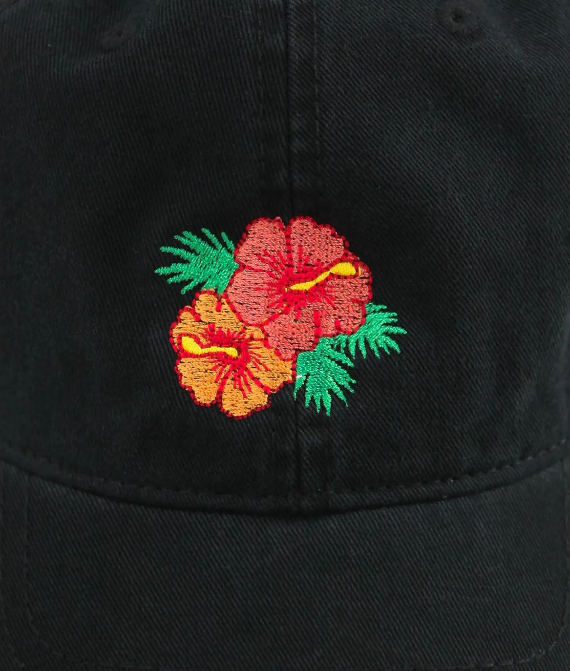 Hibiscus Embroidered Womens Dad Hat