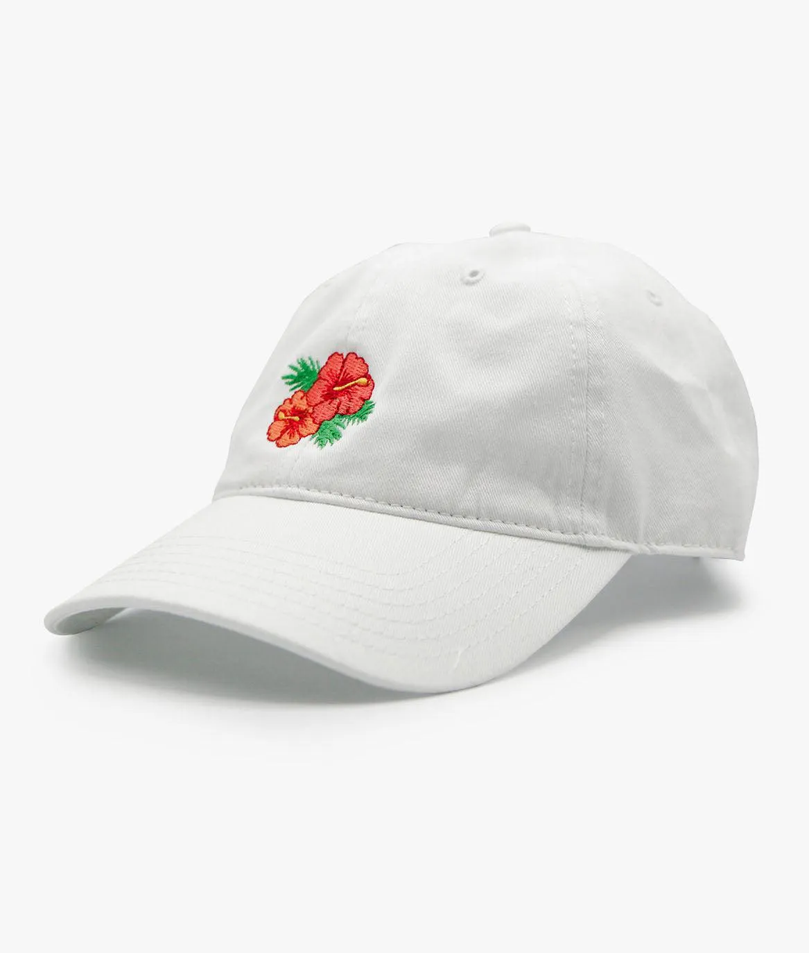 Hibiscus Embroidered Womens Dad Hat