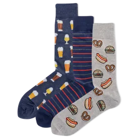 HOTSOX Men's Beer 3 Pack Crew Socks