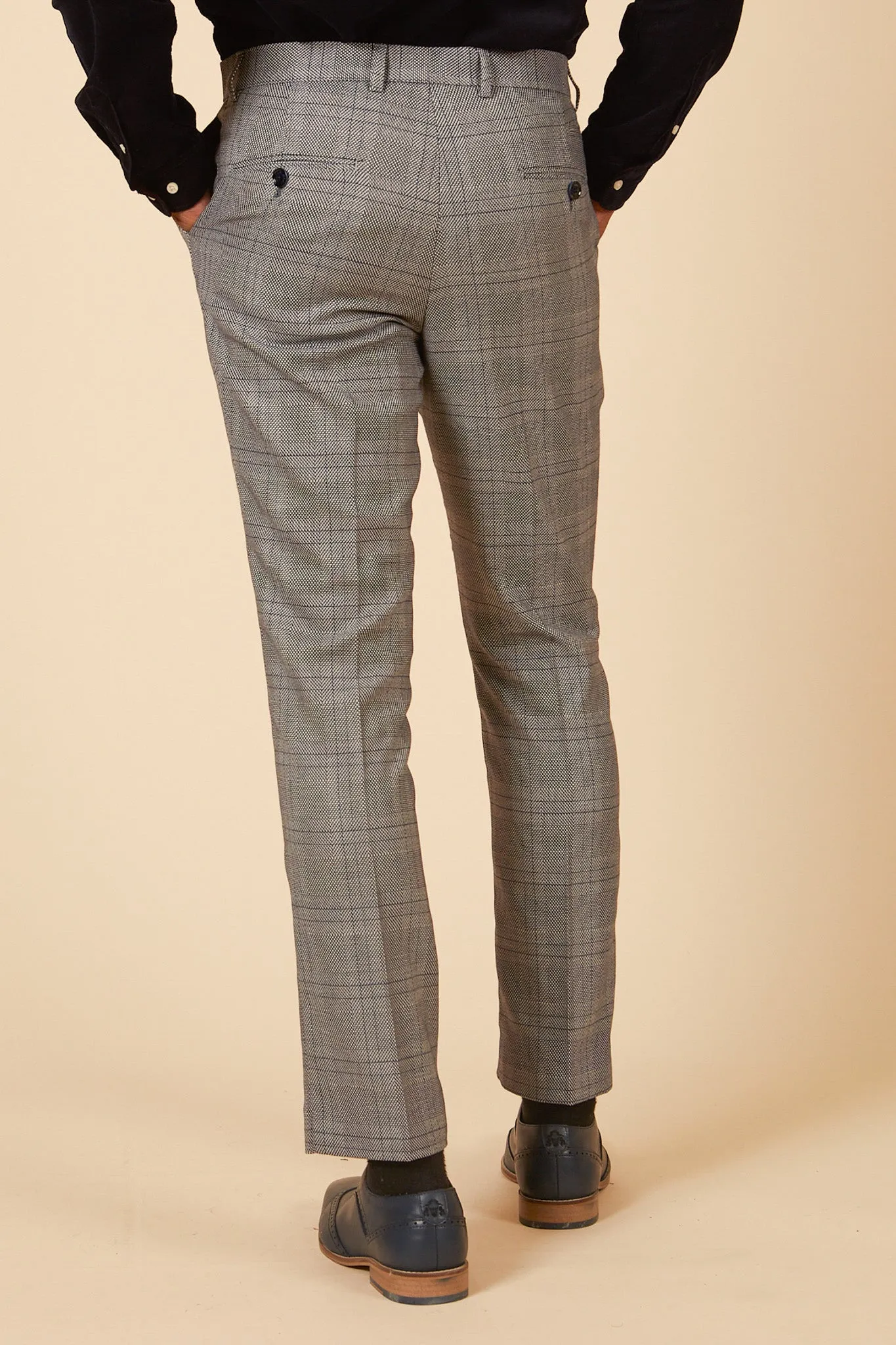 JERRY - Grey Check Trousers