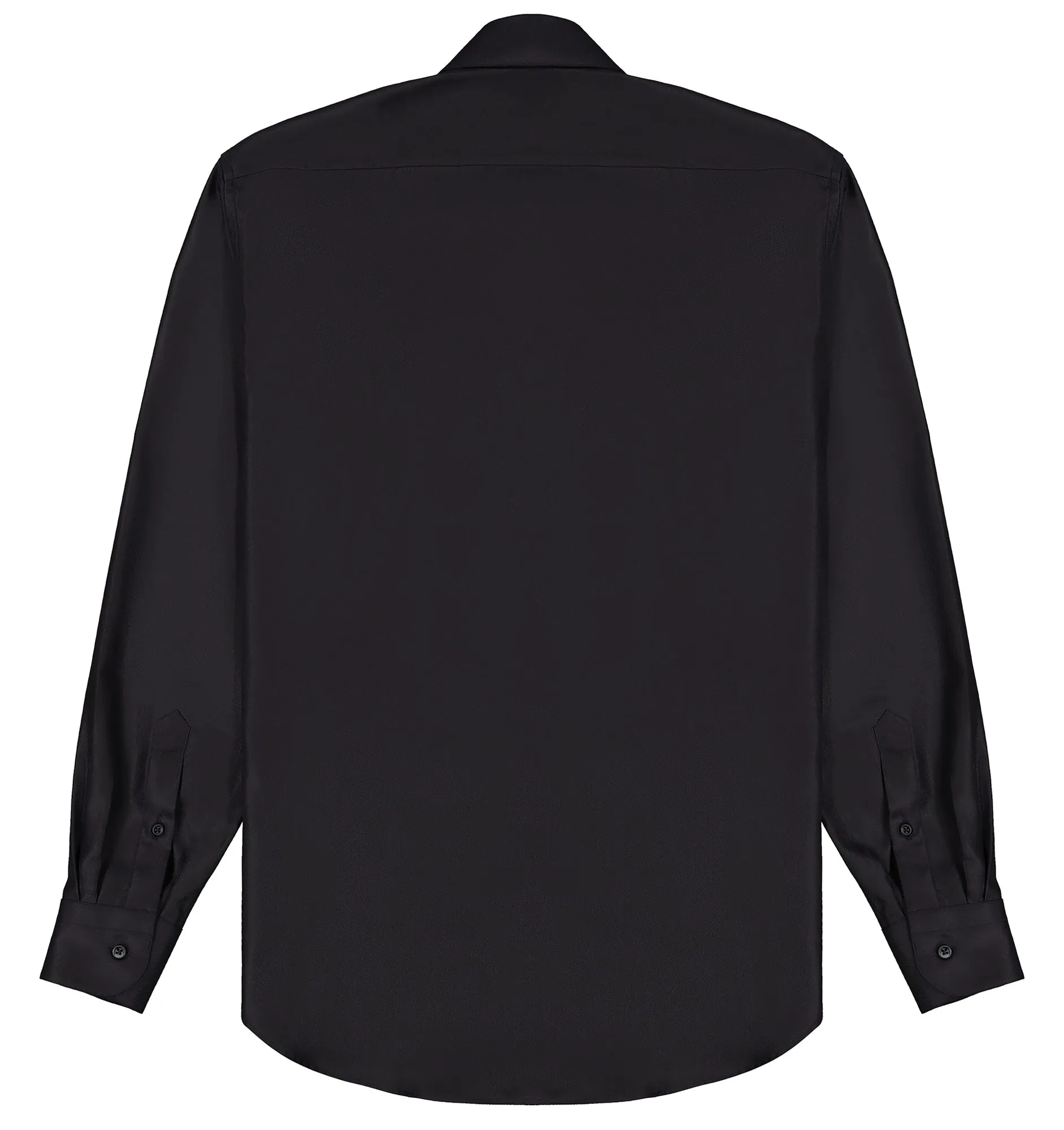 Jet Black Twill Button-Down Collar Shirt