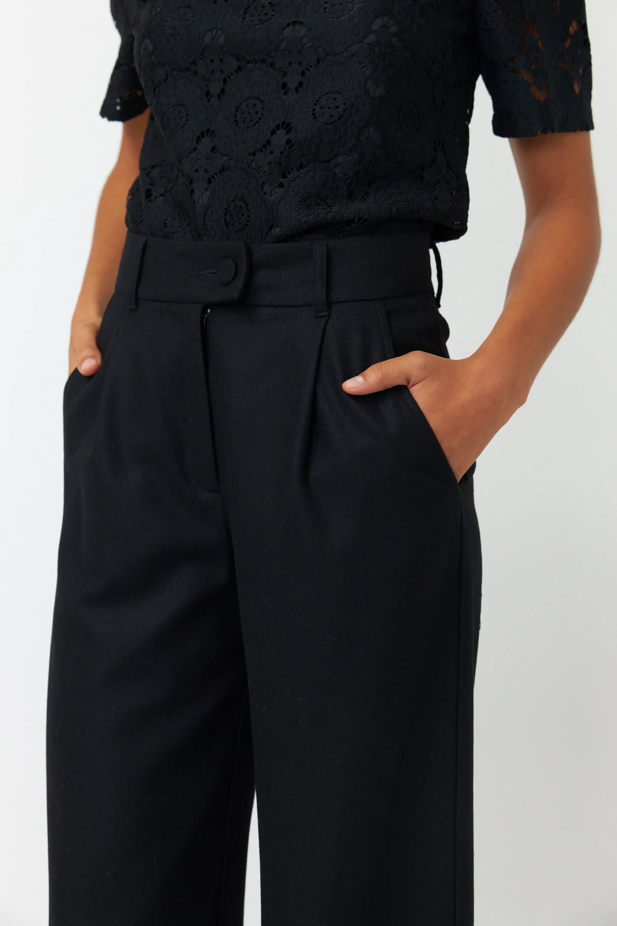 Kate Sylvester Morris Trouser - Wool/Viscose - Black