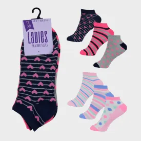 Ladies 3PK Trainer Socks