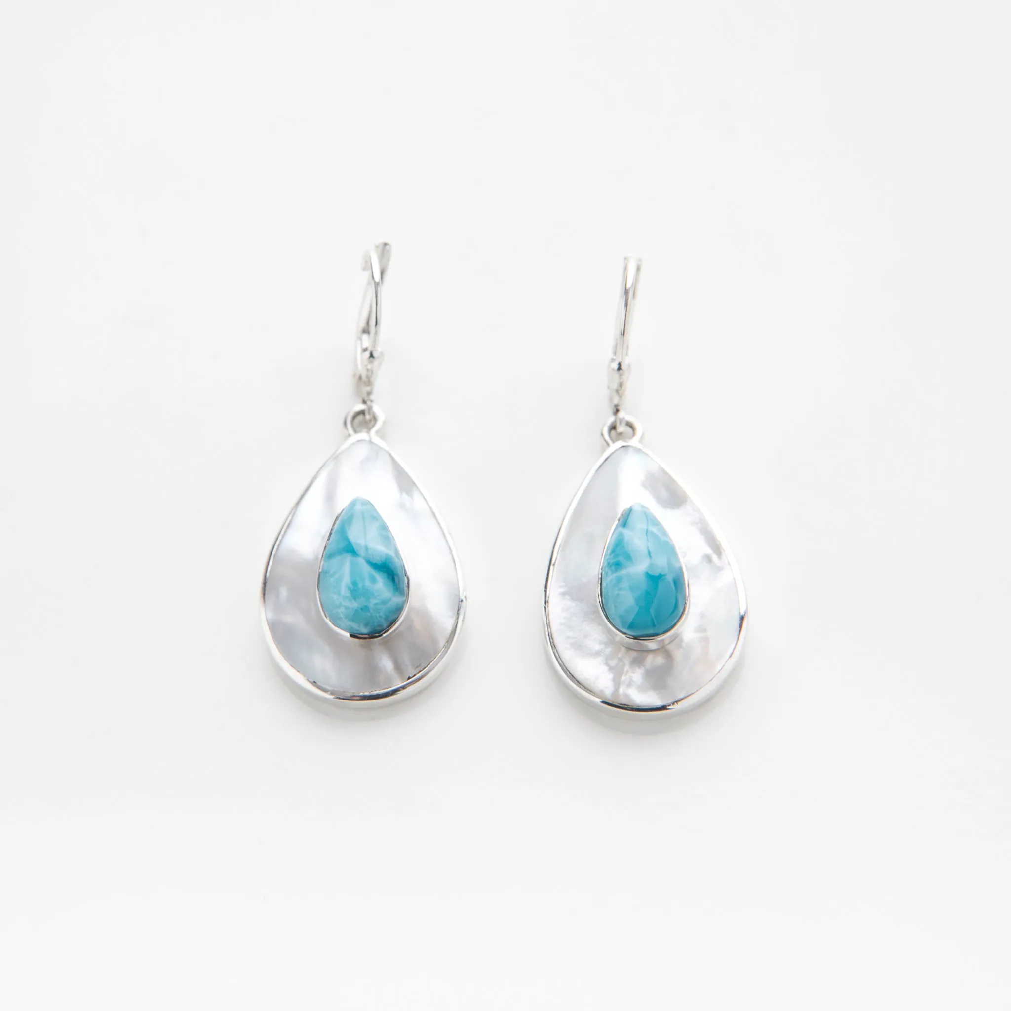 Larimar Mother Pearl Earrings Mauvi