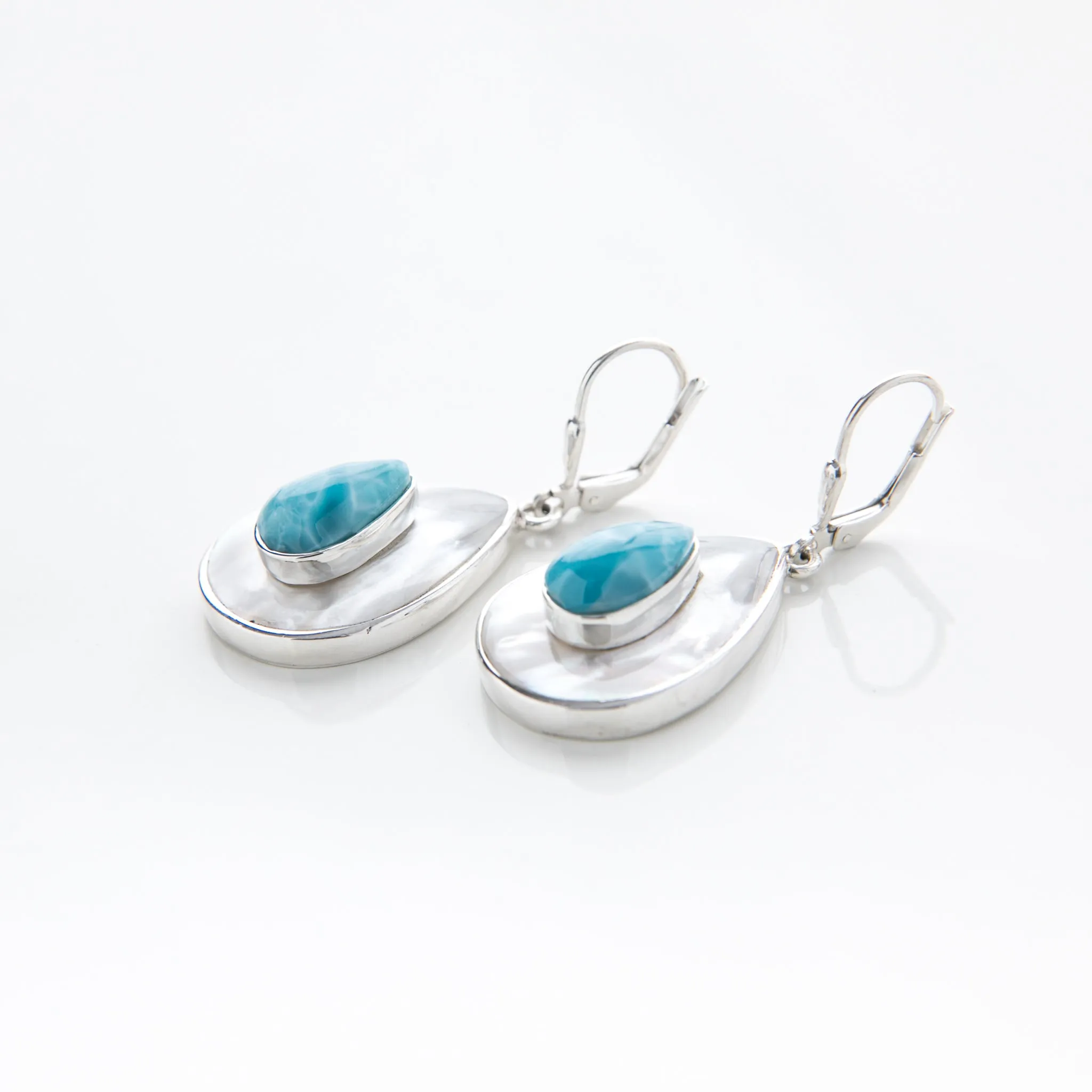 Larimar Mother Pearl Earrings Mauvi