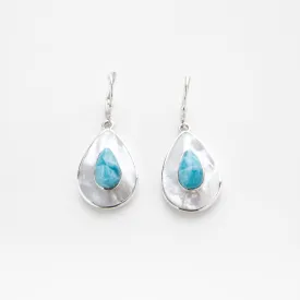 Larimar Mother Pearl Earrings Mauvi