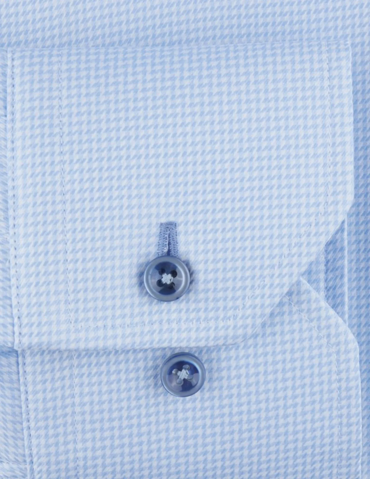 Light Blue Houndstooth Shirt | Fitted Body