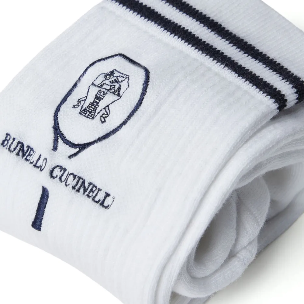 Logo-Embroidered Socks