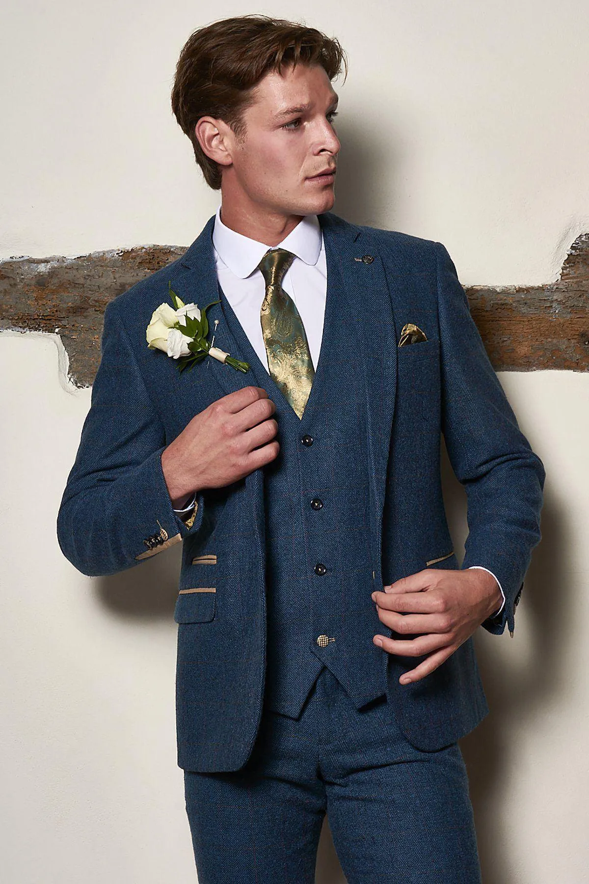 Matching Father & Son | Men’s DION - Blue Tweed Check Suit