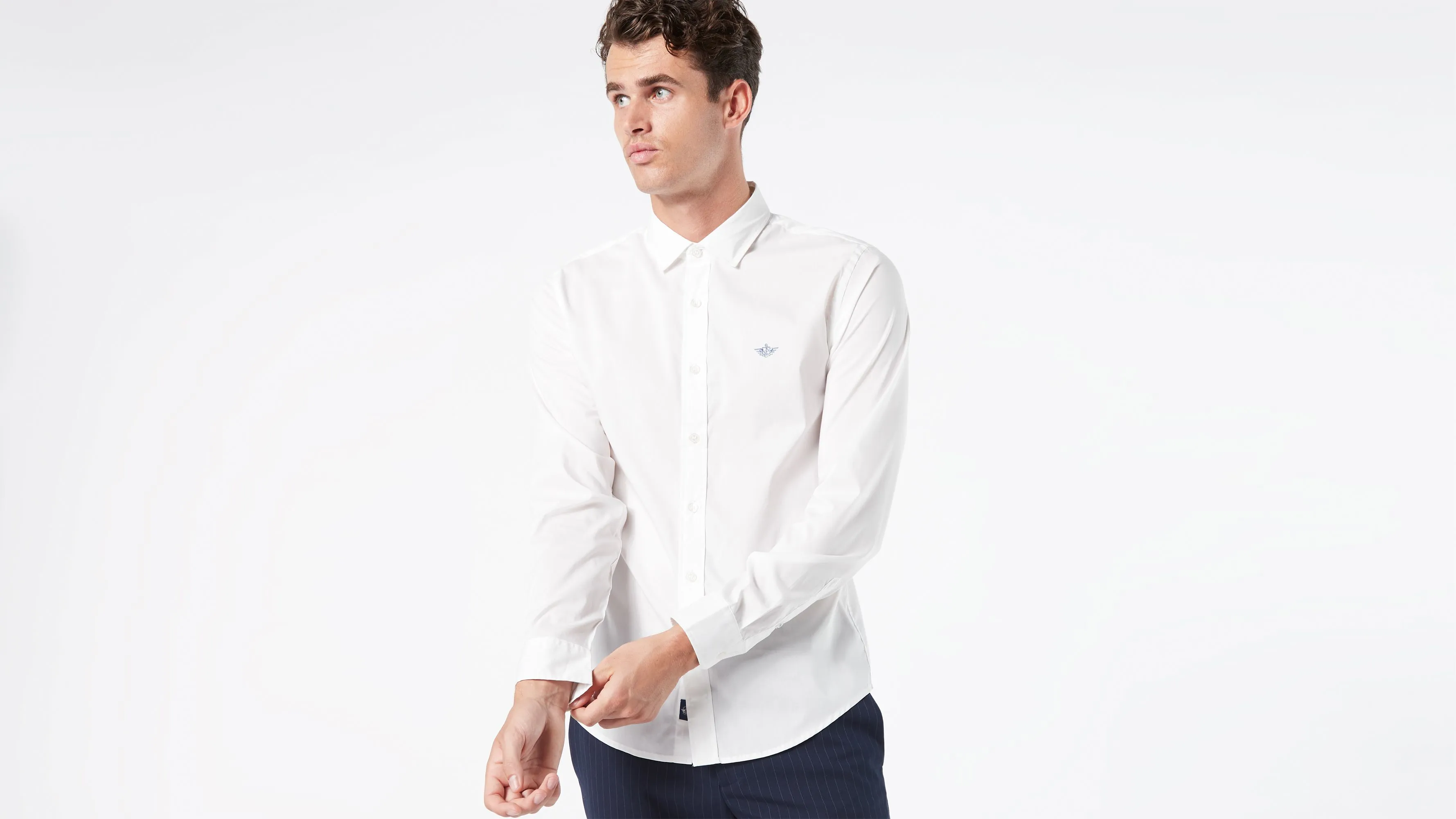 Refined Mens Slim Fit Poplin Dress Shirt